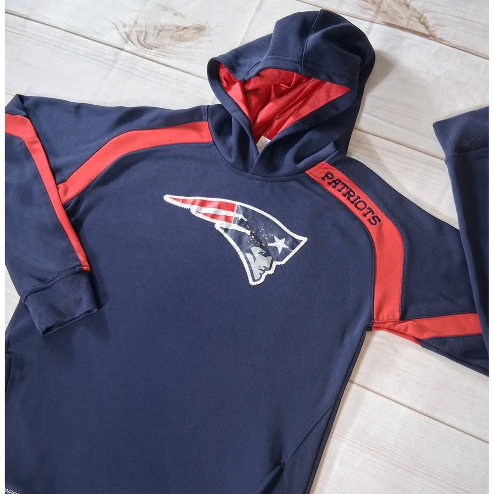 NFL Team Apparel New England Patriots Youth XL 18 Hoodie Pullover Tek Warm Blue